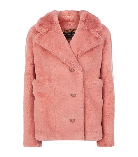 burberry pink faux fur coat|burberry coat outlet online.